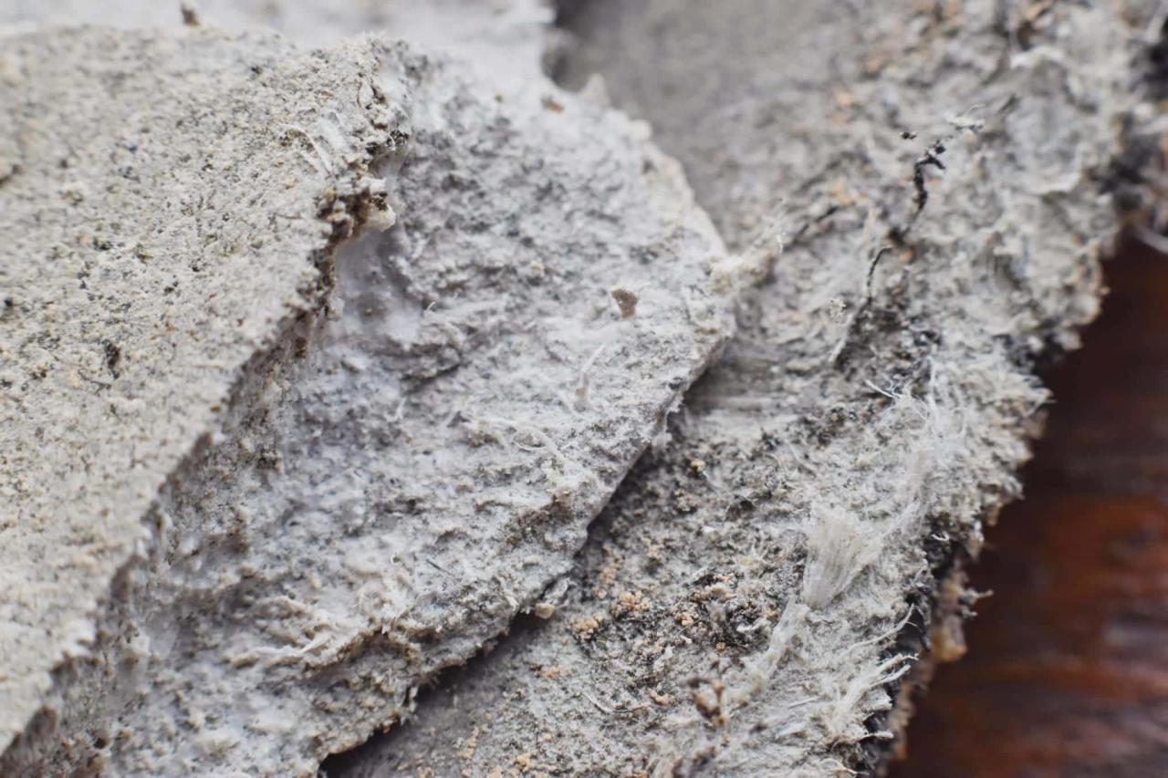 Asbestos ceiling tiles